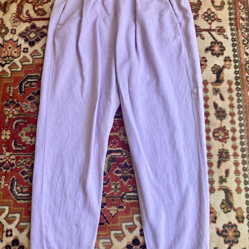 Raquel Allegra Lavender lilac purple linen easy Pants size 1 like new. Easy fit
